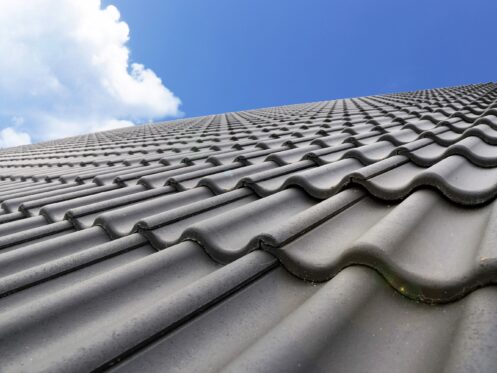 residential tiled roof summer
